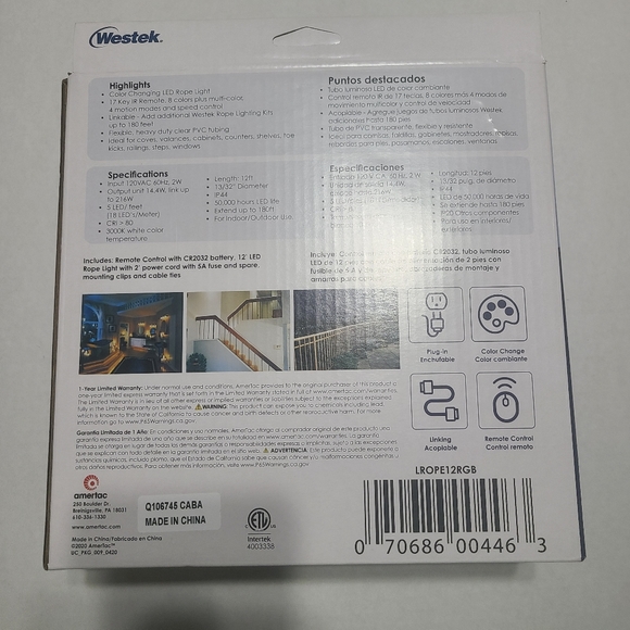 8 Color Changing 12 ft Led Rope Light Kit - Picture 4 of 6